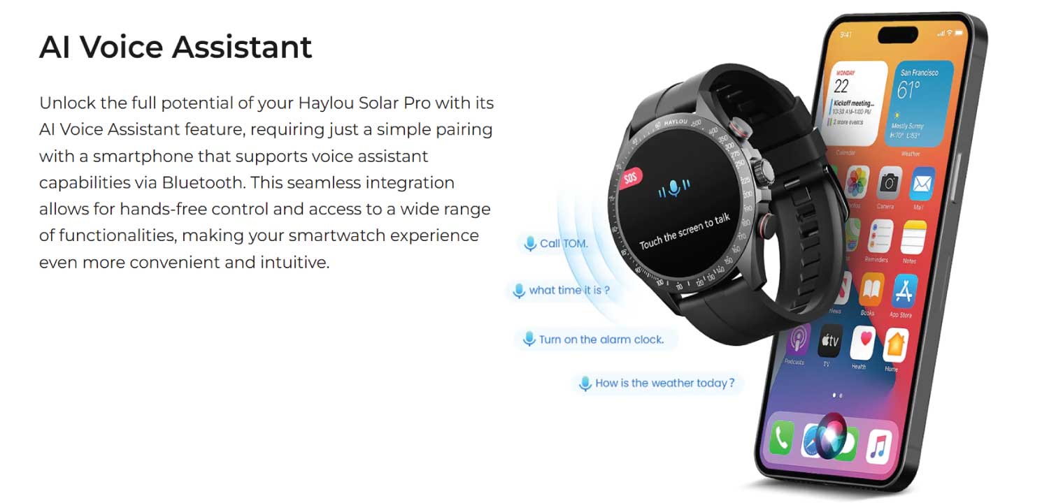 HAYLOU Solar Pro Smart Watch AI Features