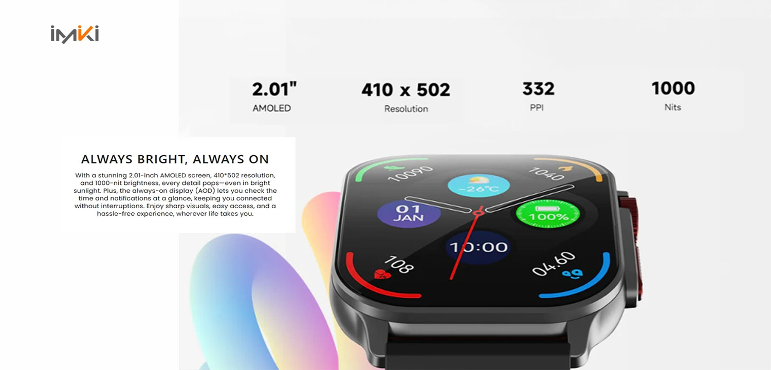 imiki Frame 2 Smart Watch Display Features