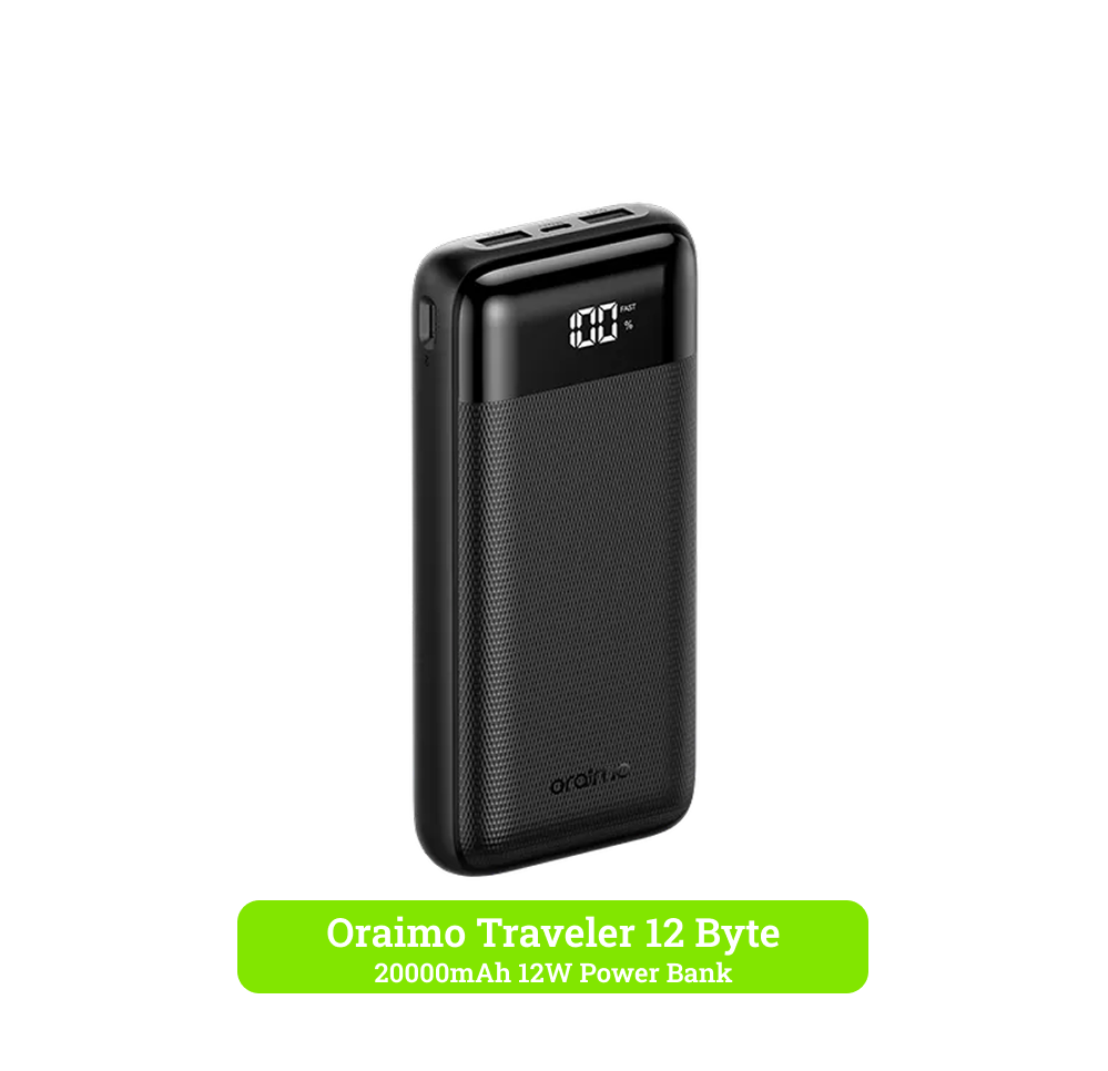 oraimo Traveler 12 Byte 20000mAh 12W Power Bank OPB-1205N Traveler 12 Byte 20000mAh 12W Power Bank