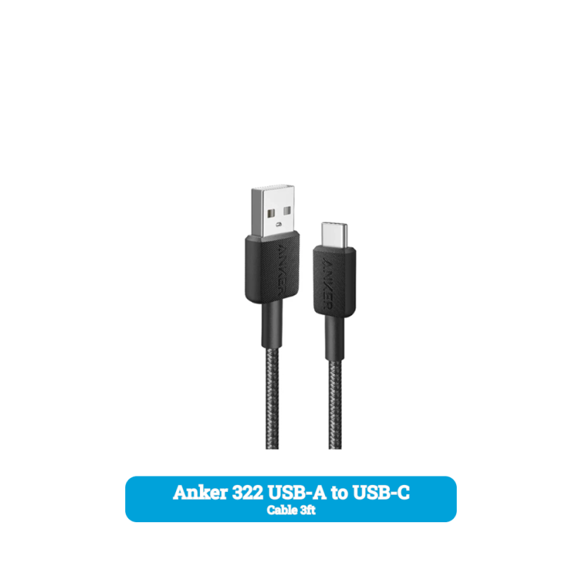 Anker 322 USB-A to USB-C Black Color