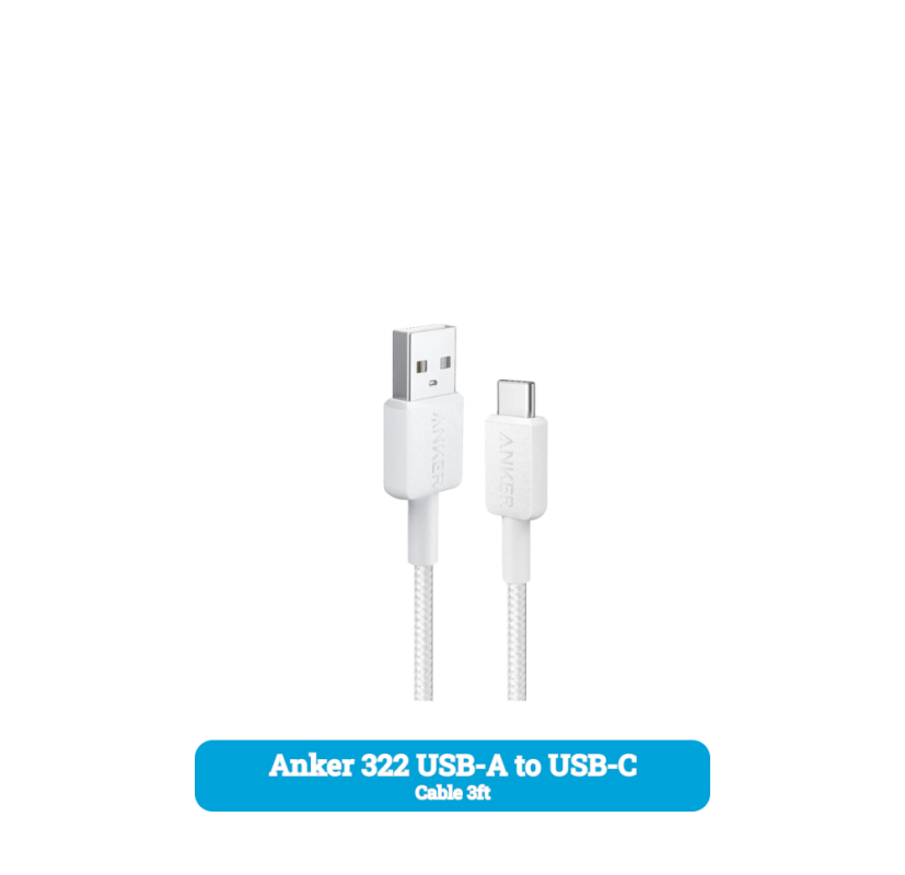 Anker 322 USB-A to USB-C White Color